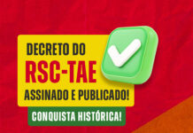 Conquista da nossa luta: RSC-TAE foi regulamentado!